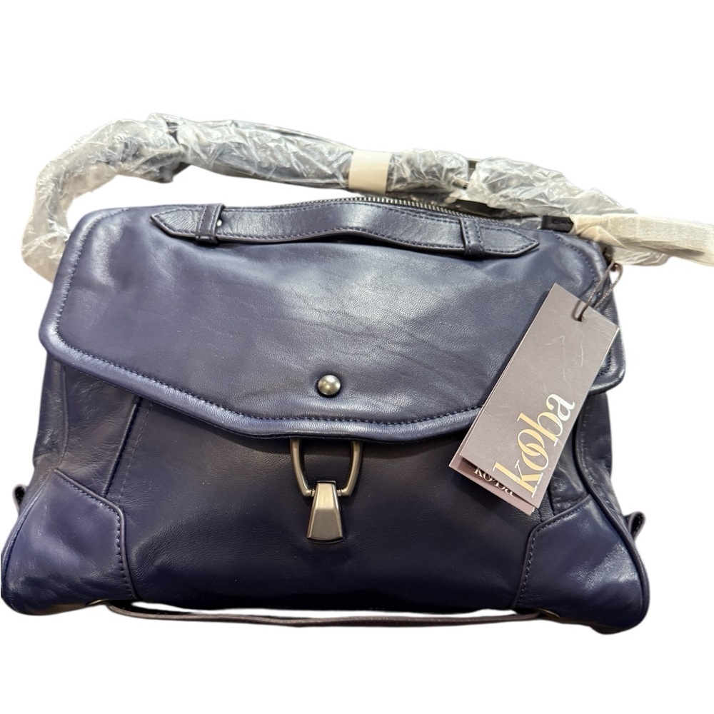 NWTS Kooba Leather Alexa,  Navy Crossbody Bag, Gunmetal Hardware. - Picture 6 of 8